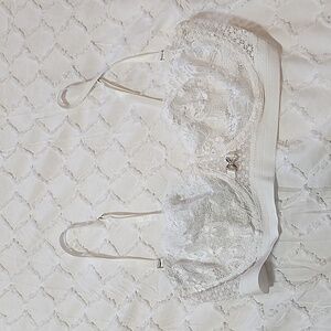 White Lace Unlined Bra, S